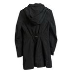 Betsey Johnson  Women's Size XS Black Hooded Long Rain Coat Jacket Gold Hardware Photo 1
