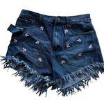 Simple Society  WOMEN MUSHROOM PRINT SIZE 28 Black Red High Rise Denim Distressed Photo 0