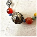 Carnelian aventurine silver tone tribal beaded necklace Photo 4