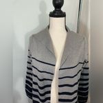 Apt. 9  cardigan grey and navy blue striped size‎ small Photo 2