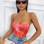 SheIn Tie Dye Corset Top Photo 2