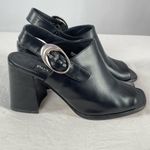 Paul Green Y2K Vintage Paul Green Open Toe Chunky Heeled Leather Shoe in Black Size 7.5 Photo 4