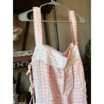 Sleeper Greta Layered Gingham Midi Dress Pink Vichy Womens Size Large Photo 5