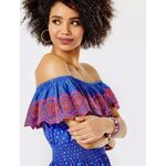 LILLY PULITZER Kalawa Off the Shoulder Borealis Blue Dress Size M NEW Photo 2