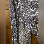 Lulus  Blue and White Long Sleeve Sheath Dress Photo 4