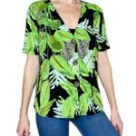 Sioni Green Tropical Plant Printed Button Down Shirt Size M Photo 0
