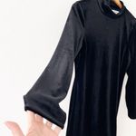 Likely  Welcox Mock Neck Velvet Long Sleeve Mini Dress in Black Photo 3