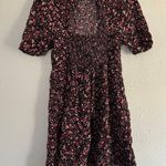 Old Navy 🦋  Pink Floral Mini Dress Smocked Back Casual Spring Stretch Medium Photo 3