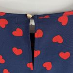 And The Why Size M Blouse Navy Red Hearts Long Double Bell Sleeve Top Valentine Photo 7