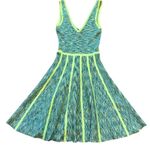 Bebe Space Dye Fit & Flare Dress Sleeveless Bold Stretch V-Neck Size Small NWT Photo 0