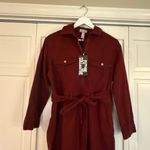 Future Collective NWT maroon cotton long sleeve jumpsuit size small Red Photo 4
