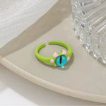 Cute Quirky‎ Green Monster Design Cuff Ring Gothic Punk Style Photo 2