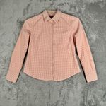 Vineyard Vines  Shirt Women Small‎ Orange White Gingham Seersucker Casual Coastal Photo 1