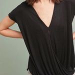 Anthropologie Saturday Sunday XS Dark Gray Black Wrap Front Ribbed Blouse Photo 1