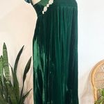 None Vintage 60's Deep Emerald Velvet Empire Waist Dress Photo 2