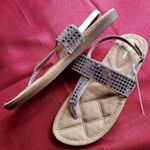Forever 21 Forever silver mirrors and rhinestones glittered size 10 thong sandals Photo 5