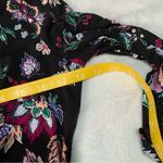 Leota  size large black floral knee length dress tie waist stitch fix faux wrap Photo 6