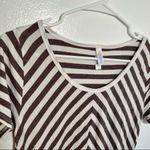 LuLaRoe  Classic T T-Shirt Brown Cream Stripes Photo 5