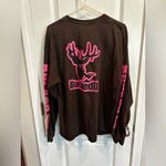 Gildan Women’s  Long Sleeve Tee XL Brown Pink BuckedUp Deer Photo 12