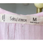 Salty Lemon Pink Cotton Gauze Mini Dress Size M Summer Beach Boho Cottagecore Photo 4