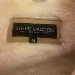 Steve Madden - Rare Genuine leather faux fur Vintage sherpa coat tan and cream M Photo 5