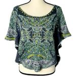 Free People embroidered knit gray top sweater cape boho printed fall casual moth Photo 0