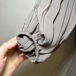 Max Studio  Gray Pleated Smocked  Long Sleeve Mini Dress Women's Size S Classic Photo 2