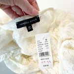 Kendall + Kylie Lace Ruffle Trim Cropped Tie Front Cardigan Ivory Medium Photo 8