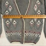 Vintage Cardigan Cottagecore Koret Sweater Soft Small Grey Gray White Pink Pink Photo 7