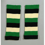Green Black Tan Striped Knit Leg Warmers 💚🖤✨ Size none Photo 1