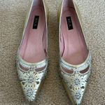 N.Y.L.A. Gold Leather/Beaded Pointed Toe Shoes sz 7 Photo 0