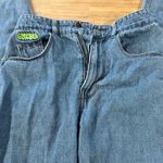 Empyer Baggy Skater Empyre Wide-leg Blue skater Jeans with Embroidery. Sz 2 Photo 7
