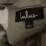 Lulus NWT Linen Blend Joyful Juniper Washed Olive Green Open Back Midi Dress Size L Photo 6