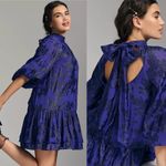 Monique Lhuillier  Azurite Long-Sleeve Tie-Back Short Dress Size 4 NWT Photo 10
