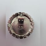 Vintage Velvet Burgundy Round Dress Clip with Clear Rhinestones Red Photo 1