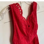 LULUS Romantic Red Eyelet Lace Midi Dress XS Photo 4