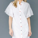 Alex Morgan Embroidered Shirt‎ Dress White Size L Photo 0