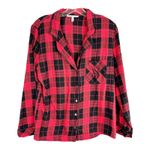 Victoria's Secret Victoria Secret Small Pajama Top Red Black Plaid Embroidered Chest Pocket 1595 Photo 0