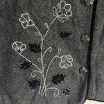 Canyon Creek Wool Blend Embroidered Floral Pattern Vest Size 1X Gray Beaded Photo 1