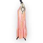 Club Monaco Amirra Midi Dress Women's 4 Pink Striped Silk Sleeveless Tiered RTR Photo 3