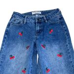 Ashley Mason  Jeans Womens Size‎ 23 (25x28) Wide Leg Cherry Embroidery Photo 1
