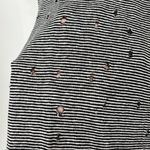 IRO  XS Black, White Stripe Gabry Distressed Linen Short Sleeve T-Shirt Photo 8