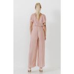 Endless Rose Anthropologie  Dusty Pink Surplice Jumpsuit New Small Sold Out Onlin Photo 5