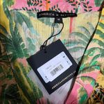 America & Beyond Endless Summer Tropical Floral Ruffle Shirt Dress Beaded Belt M Green Size M Photo 8