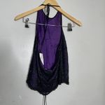 Rimini Y2K Sequined Lace Halter Top And Pants Formal Cocktail Suit Size 8 Purple Photo 3