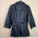 Jacqueline Ferrar VTG 90s Women’s Lambskin Leather Black 7/8 Sleeve Belt Jacket Photo 6