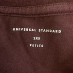 Universal Standard  Burgundy Long Sleeve Cotton Crewneck Basic Layer Petite 2XS Photo 2