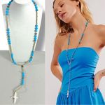 Free People  Ariana Ost The Webber Strand Necklace Turquoise Blue NWT Bohemian Photo 2