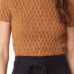 Treasure & Bond Women's Short Sleeve Basket Weave Brown Sweater M NWOT Photo 0