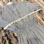 Max Studio  Plaid Gingham Smocked Maxi Dress size XS Blue Photo 8